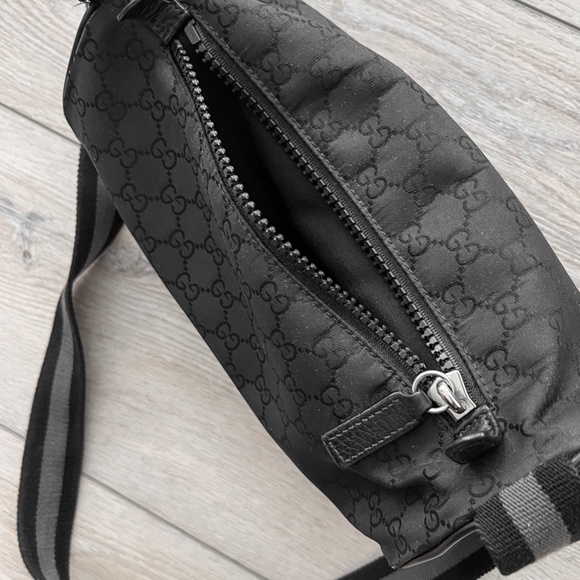 Rare Gucci Black Monogram Guccissima Belt Shoulder Bag Italy - Picture 9 of 14